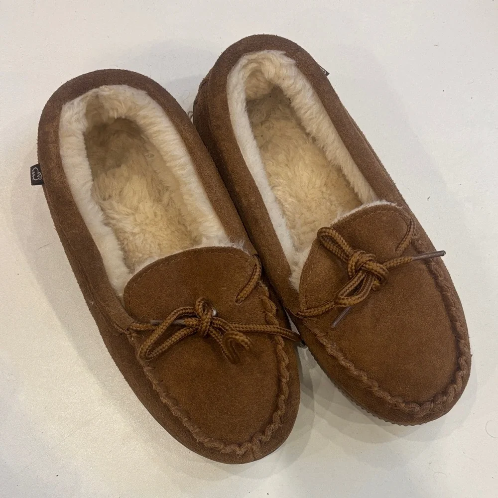 Lamo Hannah Brown Kids Moccasins with Cream Lining